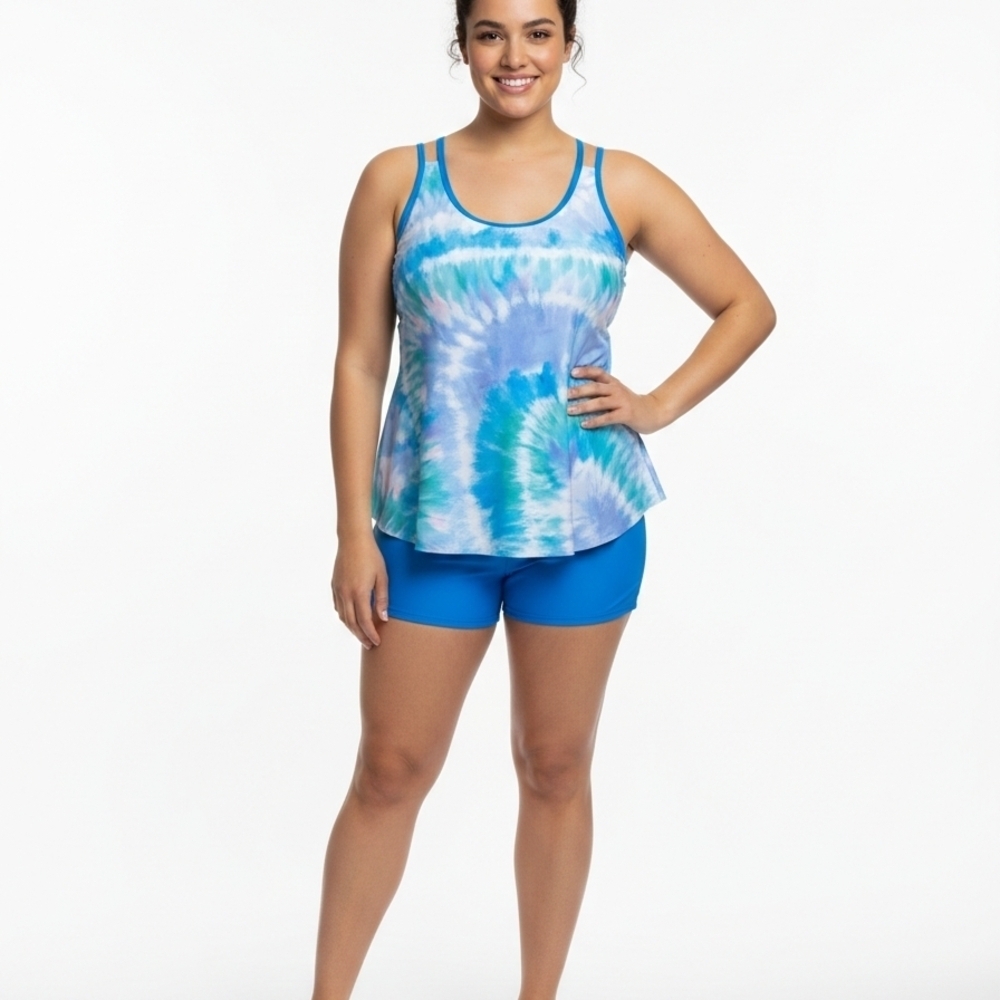 ZAFUL Vibrant Tie-Dye Tank and Shorts Set. Size XL. Swimsuit.